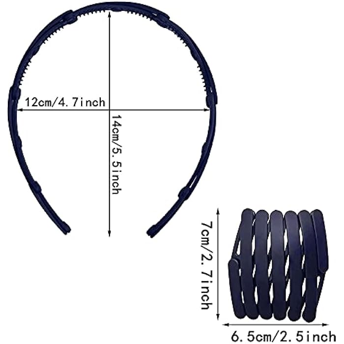 Messen 6 Pieces Plastic Headbands No Slip Teeth Comb Foldable Headband Assorted Colors Compact Portable Adjustable Hair Hoop for Women Girl Washing Makeup Travel Outdoor - Image 5